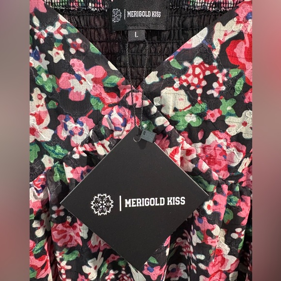 Merigold Kiss Floral Mini Dress with Ruffle Straps - Picture 3 of 5